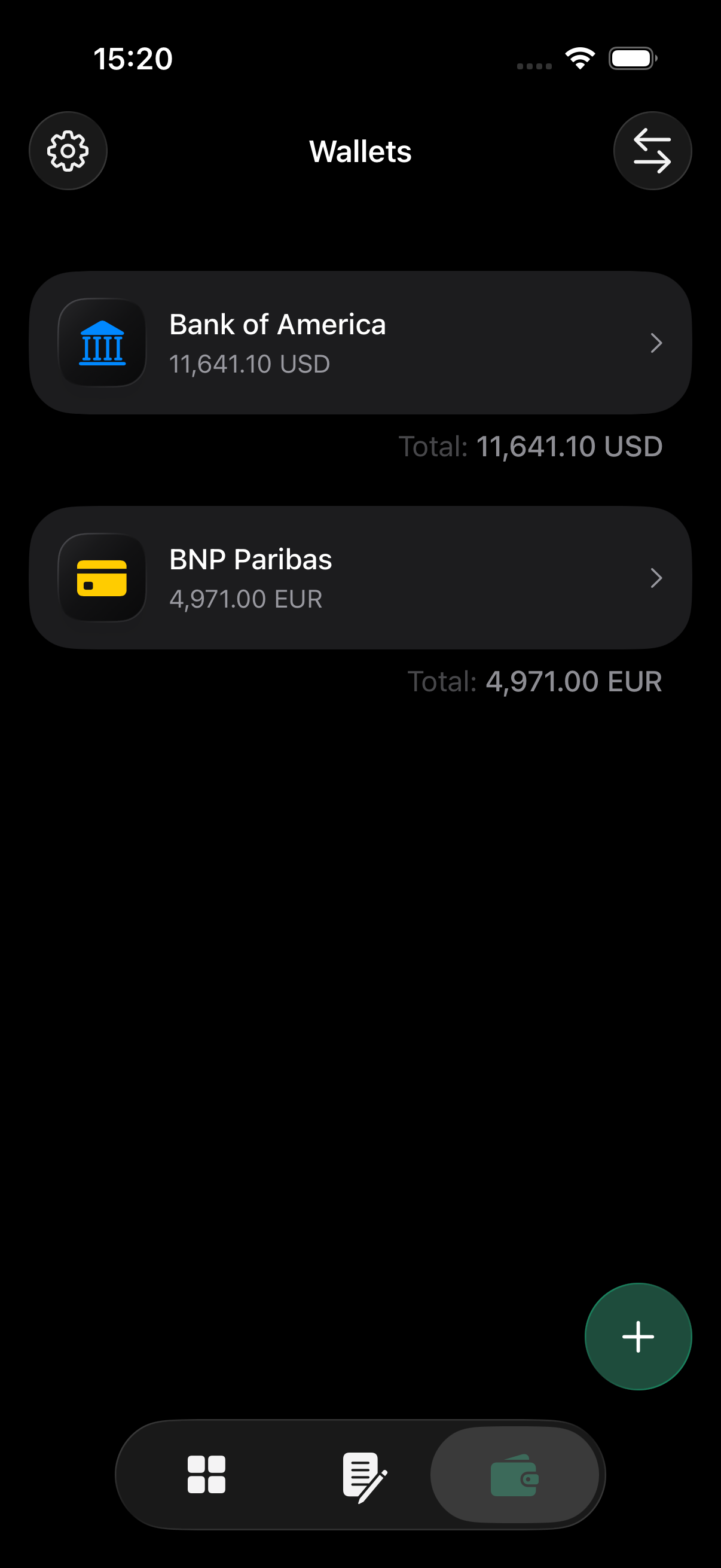 Caero app in dark mode